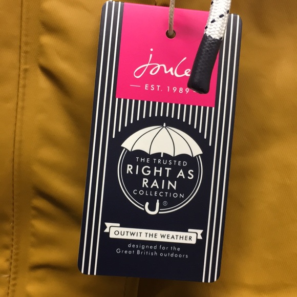 Joules Jackets & Coats Nwt Joules Mustard Sailaway Short Rain Coat